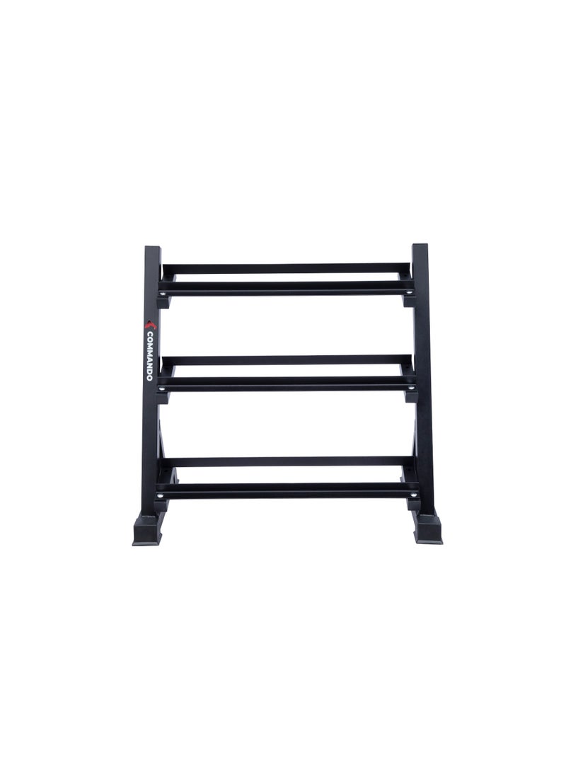 COMMANDO Dumbbell Rack Of Three Shelves To Hold 8 Pairs With Maximum Weight Of 400 Kg - Image 2